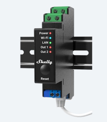 Relé monofásico 2 canales c/ Medicion electrica, WIFI, ethernet